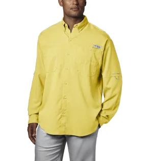 Columbia Men Yellow Tamiami II LS Shirt (Sun Protection) Breathable knit