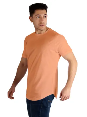 Machine - learning - enabled Raw Edged Basic Cotton T-shirt Men - Light Coral