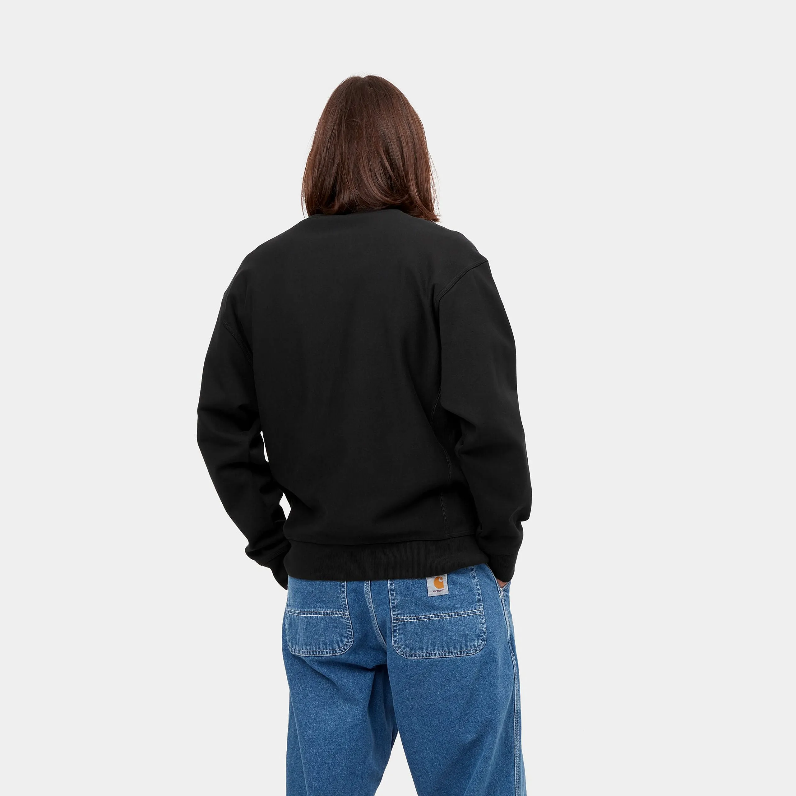 City Casual Carhartt Felpa girocollo da uomo American Script I025475 nero