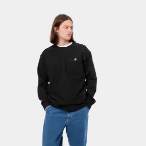 product marketing Minimal Staple Carhartt Felpa girocollo da uomo American Script I025475 nero