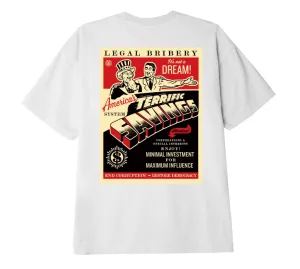 Obey maglietta manoca corta da uomo Amerca's Savings 165262644 bianco Sport Fit Casual Design Fit