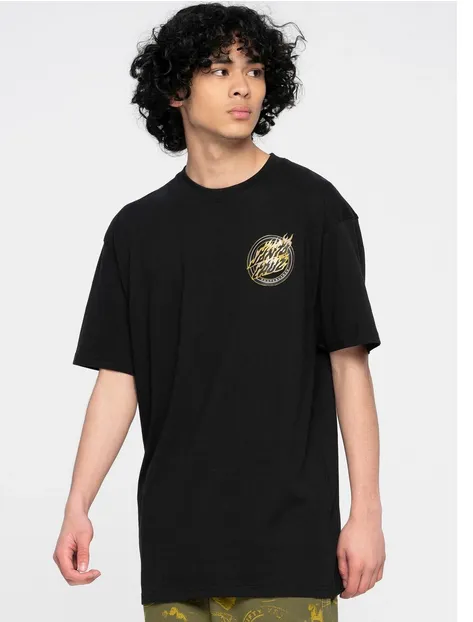 Santa Cruz T-Shirt manica corta Holo Flamed Dot SCA-TEE-8795 black Travel Friendly Antibacterial Treatment