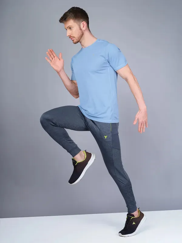 Men Melange Slim Fit Trackpants with TECHNO GUARD Flexible Comfort Sole