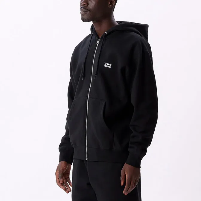 Practical clothing product competitive edge Obey felpa unisex con cappuccio e cerniera intera Established Works Eyes 112460011 A095600 nero