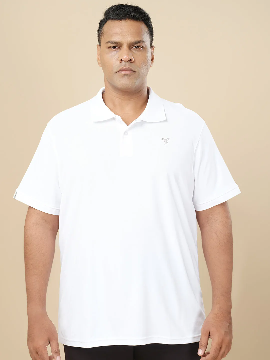 Golf Ready Comfortable Layering Men Plus Size Solid Polo T-shirt with MATPIQ