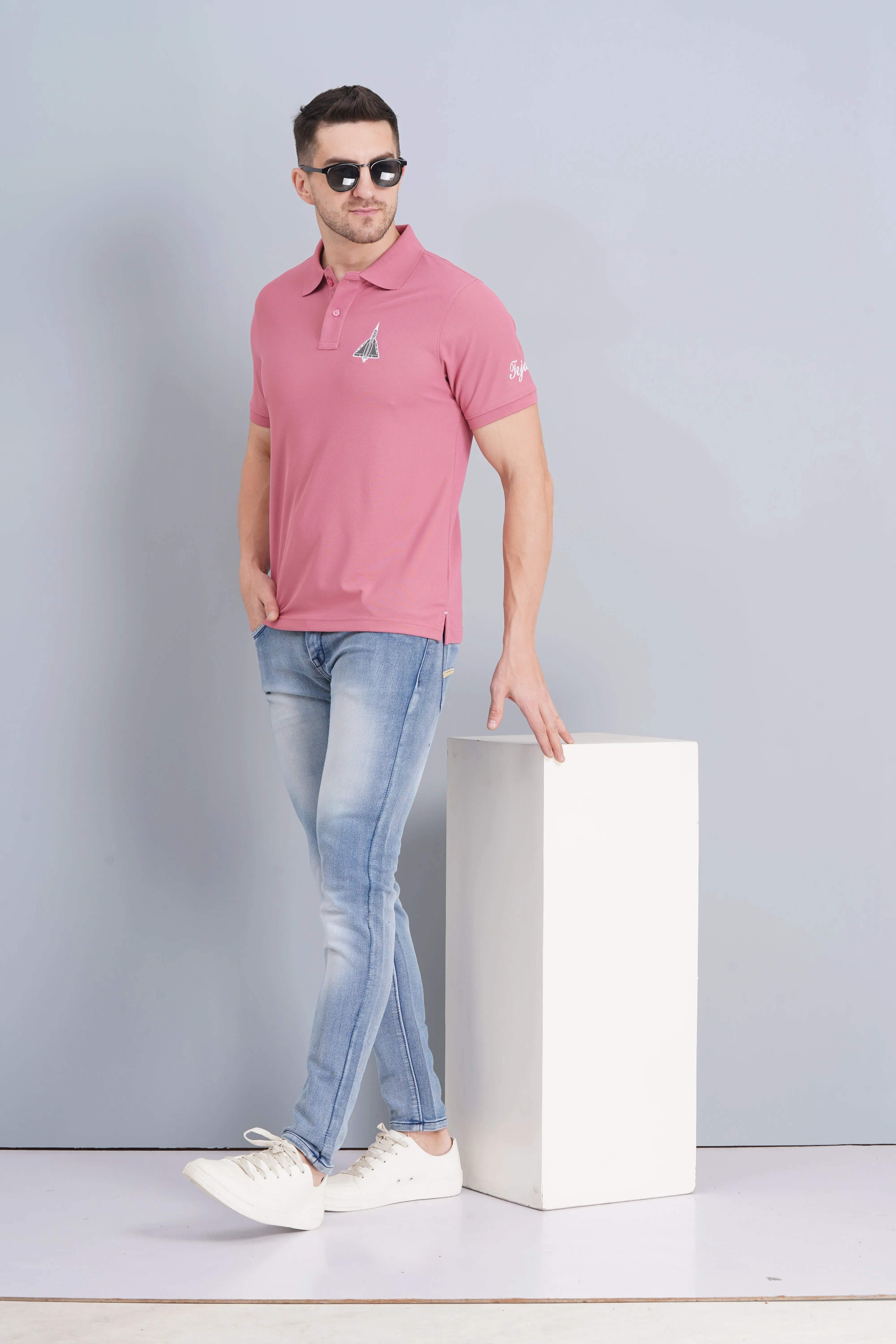 Men's Polo T Shirt Tejas Heather Rose Versatile Wear
