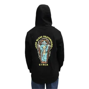 C1RCA felpa da uomo con cappuccio God Bless MH0117 nero casual top Zip Closure