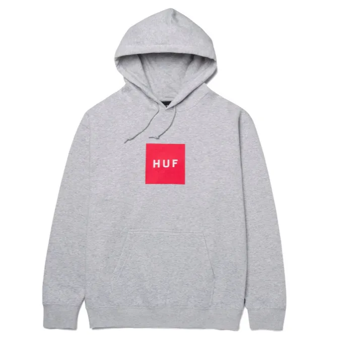 HUF felpa con cappuccio da uomo Essentials Box PF00465 grigio Outdoor Fit Relaxed Vibes