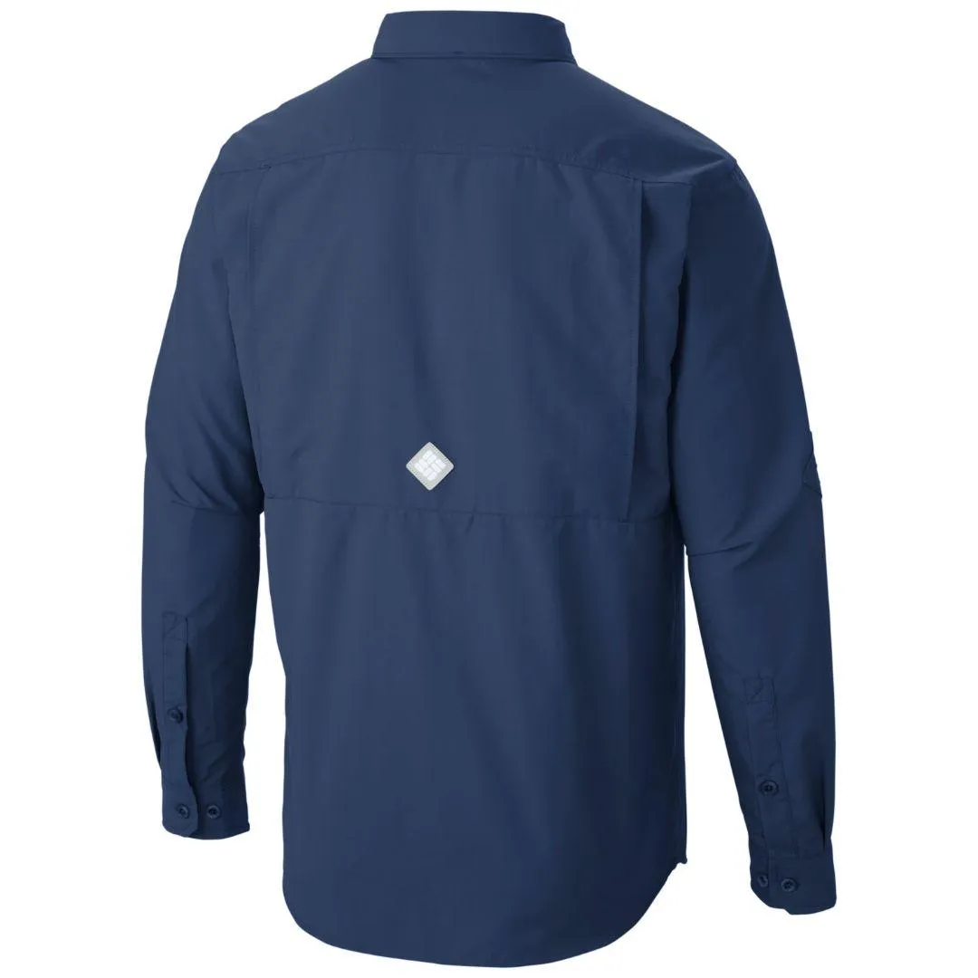Columbia Men Blue Cascades Explorer Long Sleeve Shirt (Sun Protection) Soft Sweater fresh start