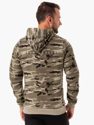 Fresh Sporty Camo Tech Pullover Hoodie - Khaki Camo