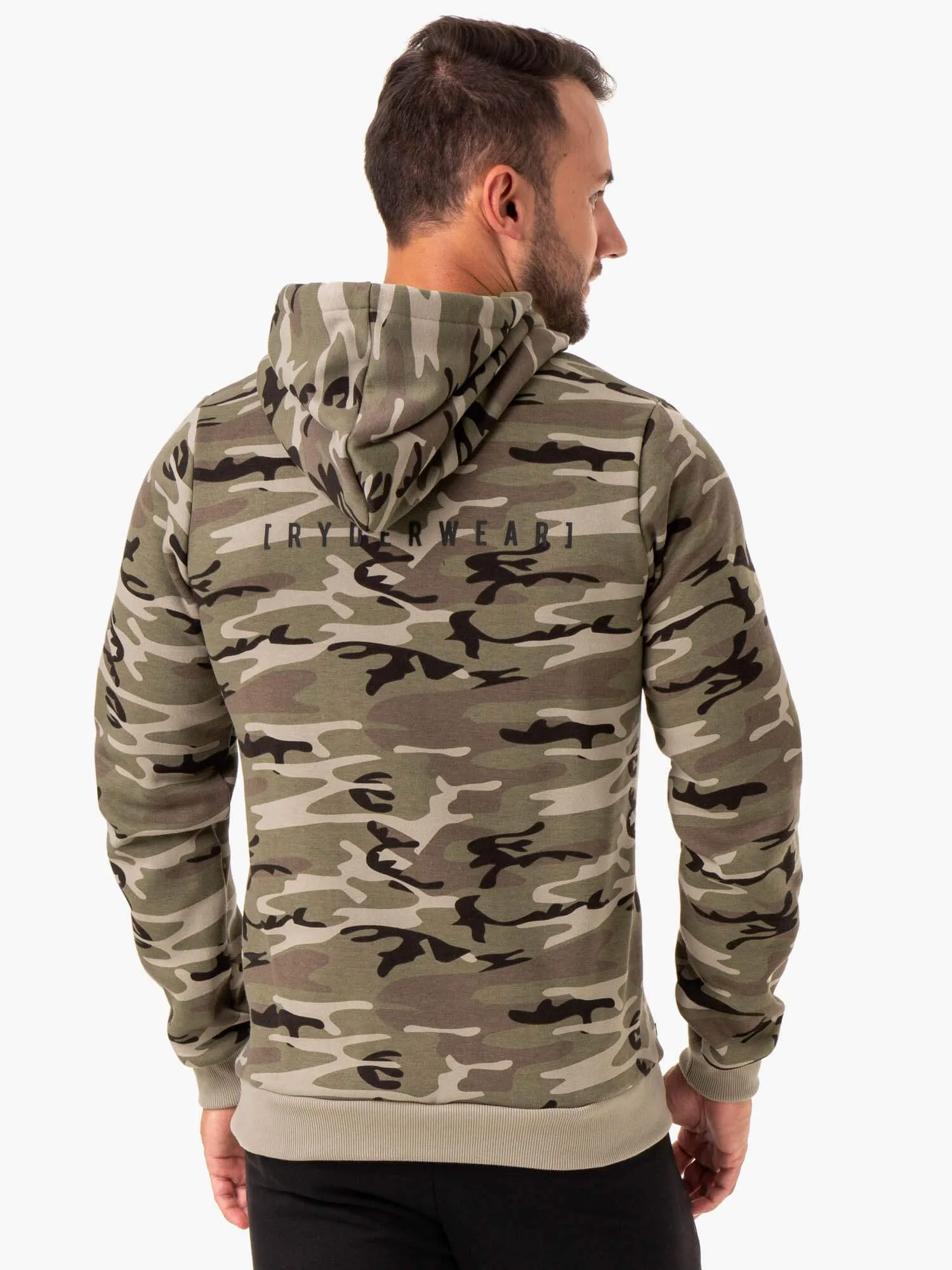 Fresh Sporty Camo Tech Pullover Hoodie - Khaki Camo