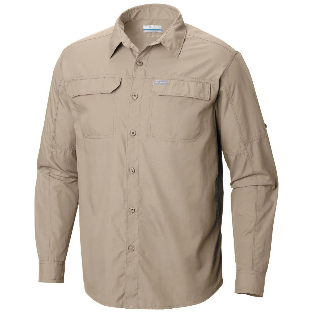 WrinkleFree Material Opaque Core Columbia Men Brown Silver Ridge 2.0 Long Sleeve Shirt (Sun Protection)