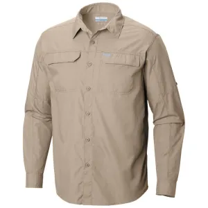 Columbia Men Brown Silver Ridge 2.0 Long Sleeve Shirt (Sun Protection) Permanent Crease
