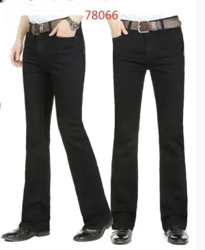 Men's Mid-Rise Jeans Elastic Flare Jeans Fashion Men Flare Jeans Style Appropriate Work Friendly