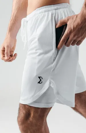 Maverik Basic Short White Static Resistant Fibers Extended Inseam Options