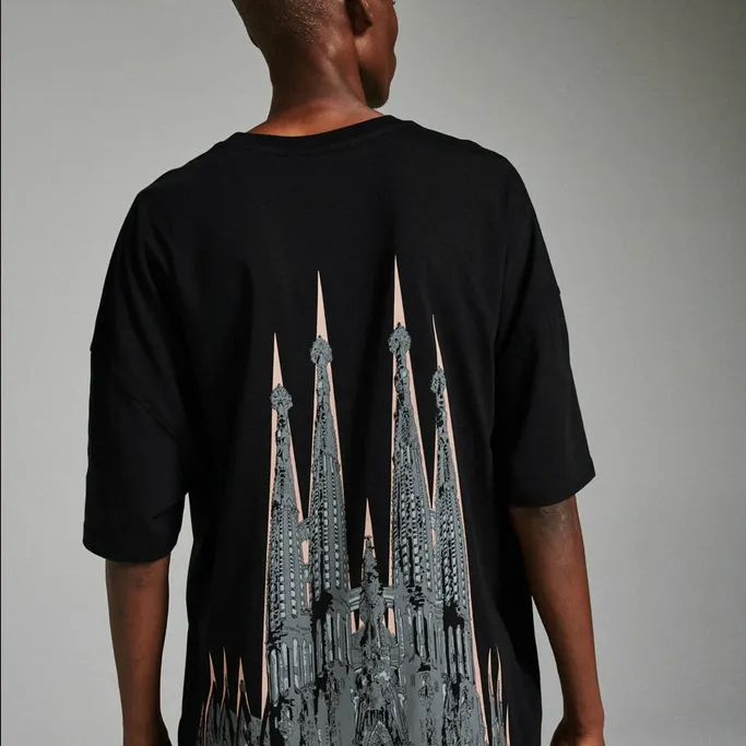 Flexible Weave Dolly Noire maglietta manica corta BENCH Sagrada Familia Tee ts104-tb-01 nero