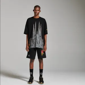 Dolly Noire maglietta manica corta BENCH Sagrada Familia Tee ts104-tb-01 nero Slim fit clothing