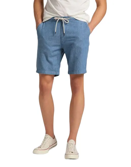 Casual Comfort Travel Clothing Lee Bermuna da uomo in jeans leggero Short Drawstring Rinse L73UNB36 azzurro chiaro