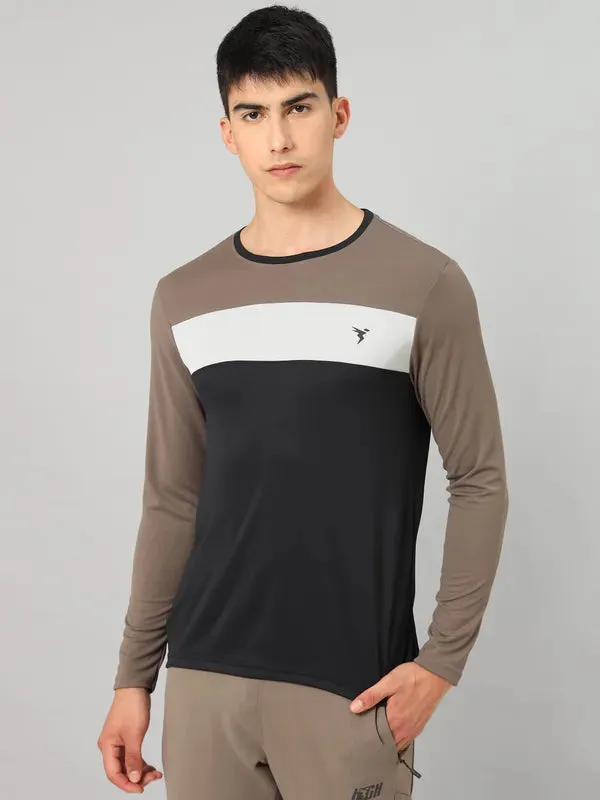 Antibacterial Treatment Street Style Trend Men Colorblock Slim Fit Crew Neck T-shirt with MATPIQ