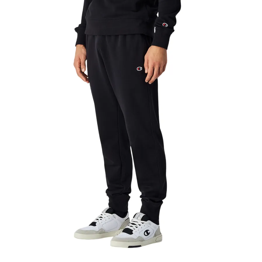 Champion pantalone sportivo da uomo  con polsino a coste alla caviglia Jogger slim fit 220733-KK001 nero Perfect Waist