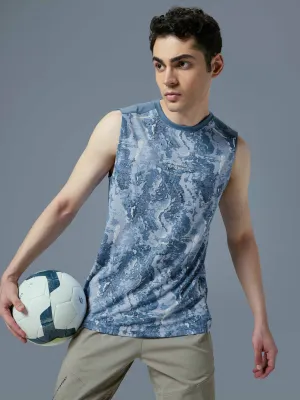 Men Printed Slim Fit Round Neck Innerwear Vest with TECHNOCOOL  Layered Neckline Design
