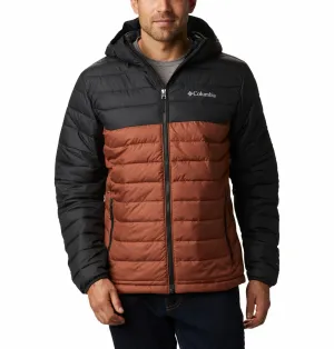 Columbia Men Brown Powder Lite Hooded Jacket bike tour Machine washable