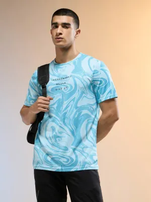 Lightweight sweater Men Printed Slim Fit Round Neck T-shirt with TECHNOCOOL 