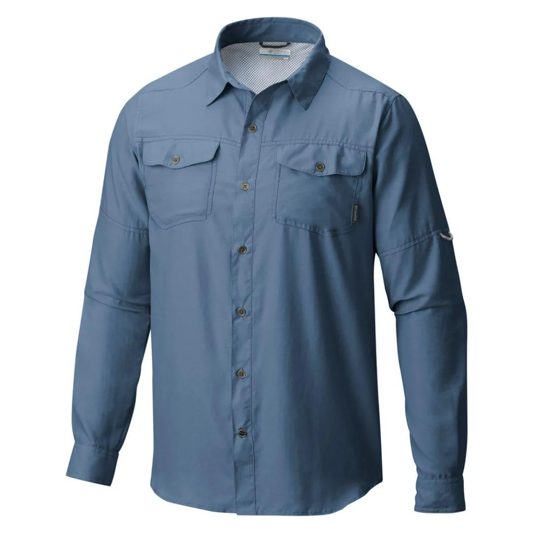 New Yorker NonChafe Columbia Men Blue Pilsner Peak II Long Sleeve Shirt (Sun Protection)