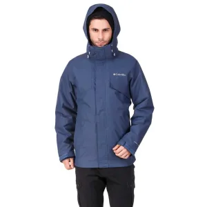 Columbia Men Blue Bugaboo II Fleece Interchange Jacket Insulated Layer