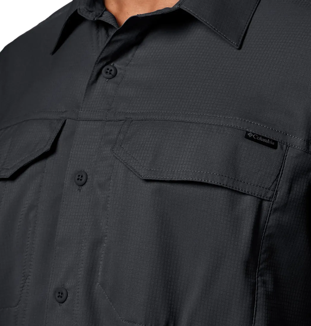 Lightweight Material Columbia Men Black Silver Ridge Lite Short Sleeve Shirt (Sun Protection)