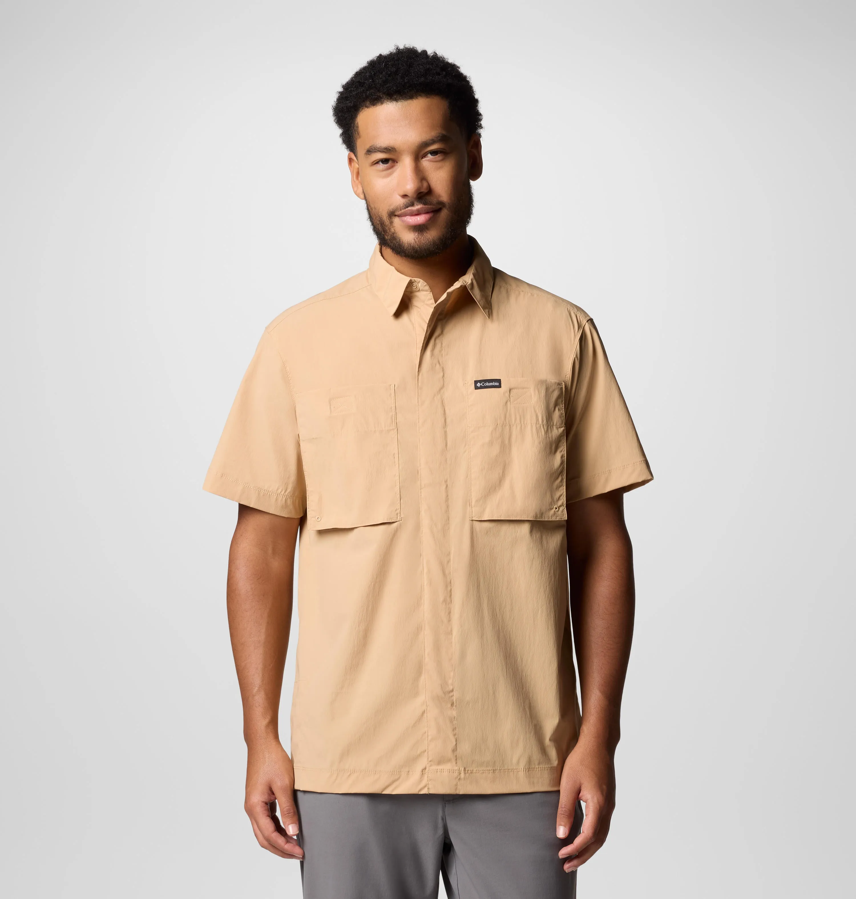 Cozy Fit Winner Vibe Columbia Men Brown Black Mesa Utility SS Shirt