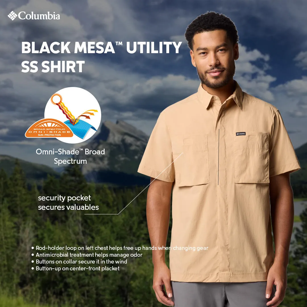 MoistureWickingMaterial Lean Glow Columbia Men Brown Black Mesa Utility SS Shirt