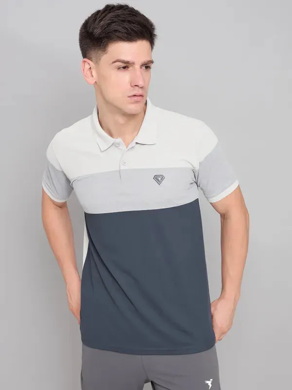 Men Colorblock Slim Fit Polo T-shirt with MATPIQ Easy Fit