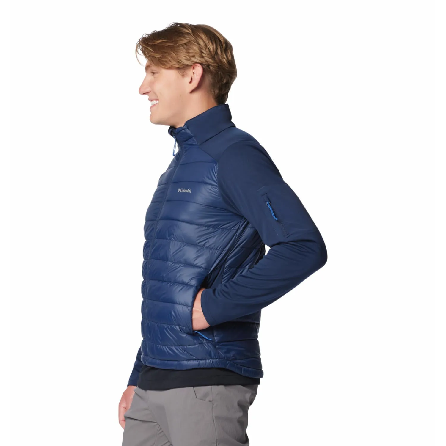 Patch Abrasion Resistant Fabric Columbia Men Blue Columbia Tech Hybrid Softshell