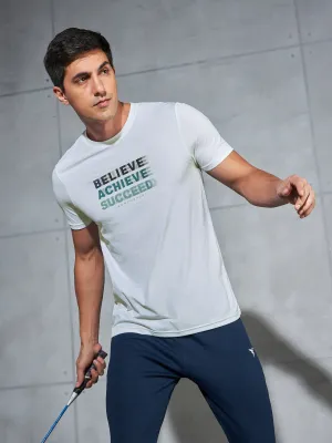 Outdoor Fashion Men Printed Slim Fit Round Neck T-shirt with COTFLEX