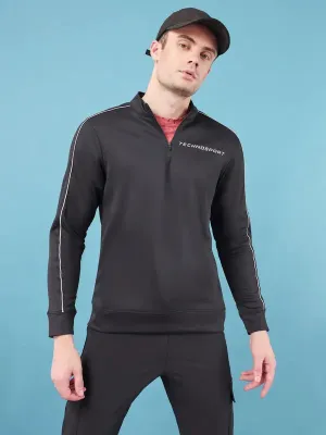 Men Solid Slim Fit Mock Neck Jacket with ELASTO PLUS Organic Ease