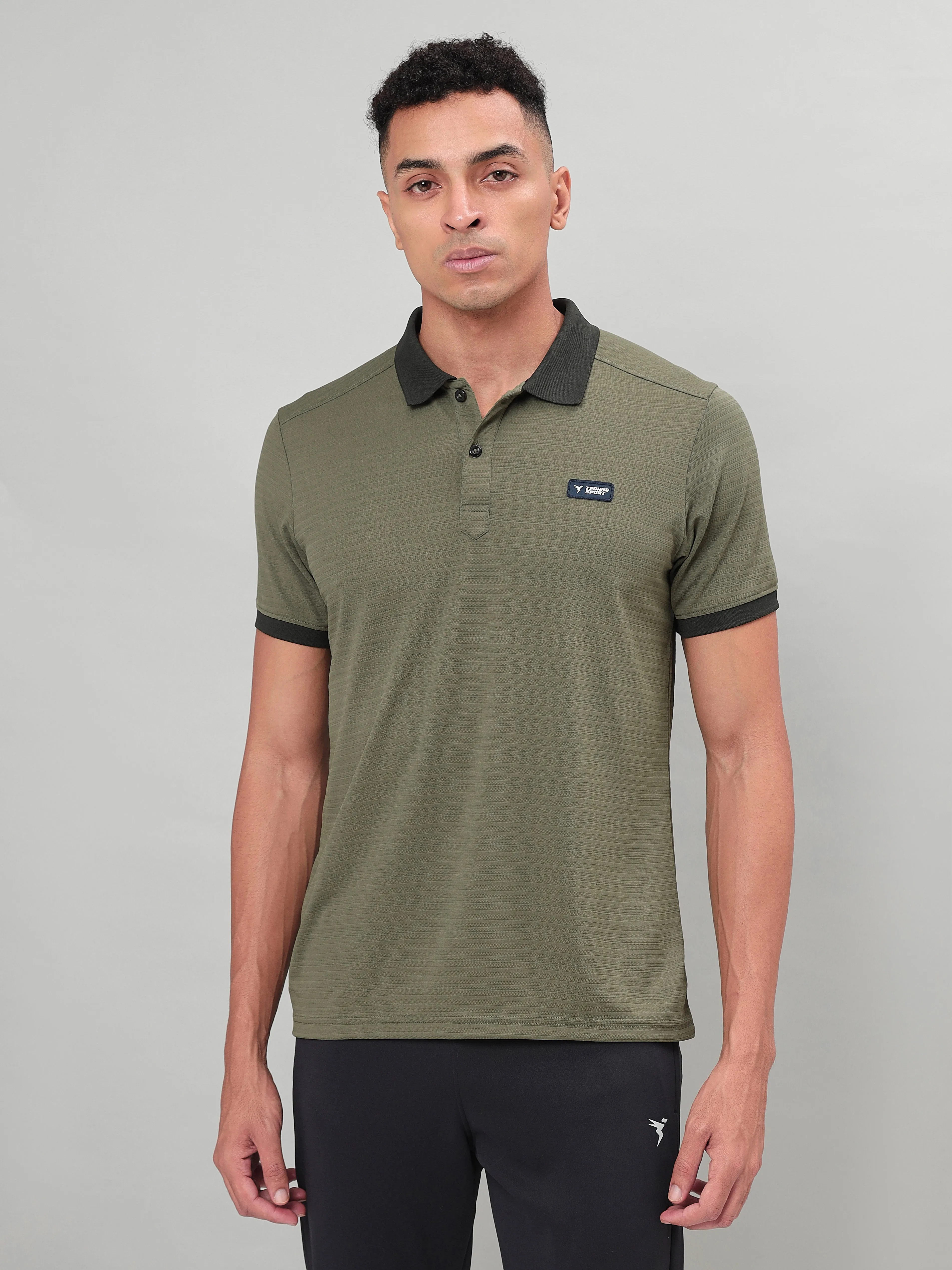 Lightweight Fit Summer Casual Men Solid Slim Fit Polo Sports T-shirt with MATPIQ