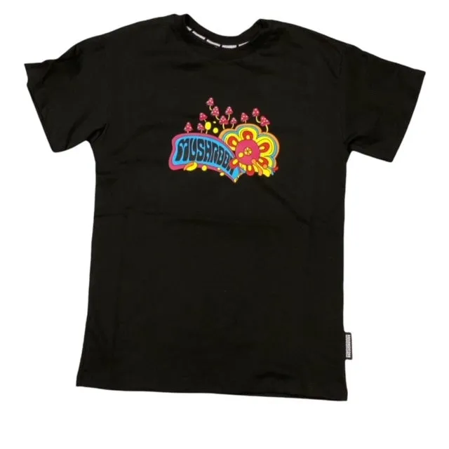 Preppy Layered Hem Detail Mushroom T-shirt 19012-01 black