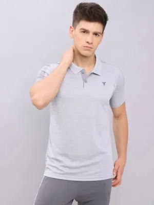 Layering Fashion Men Melange Slim Fit Polo T-shirt with DOUBLE COOL