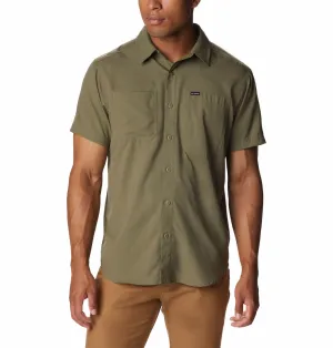 Columbia Men Green Silver Ridge Utility Lite Short Sleeve (Sun Protection) Recycled Fit