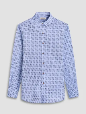 Bright Color Bugatchi Karl Comfort Stretch Long-Sleeve Shirt - Cobalt