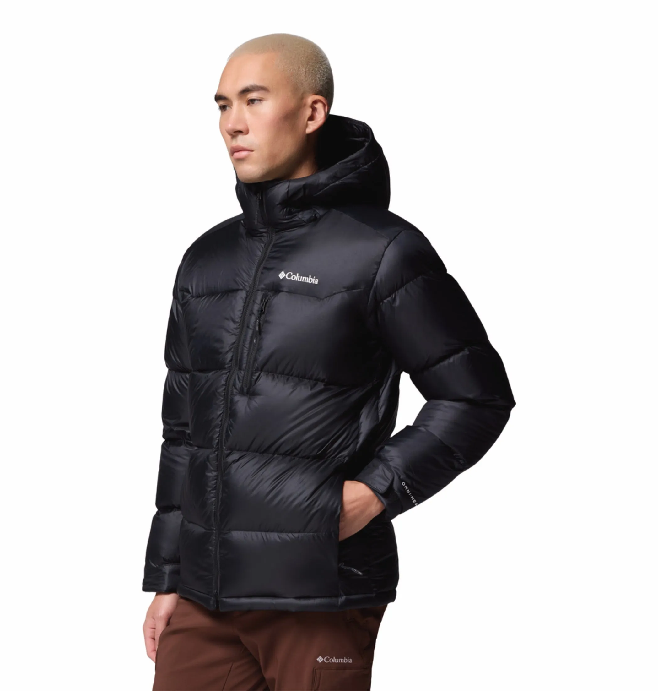 Elastic waist Give Columbia Men Black OmniHeat Infinity Cloudview Down Jacket