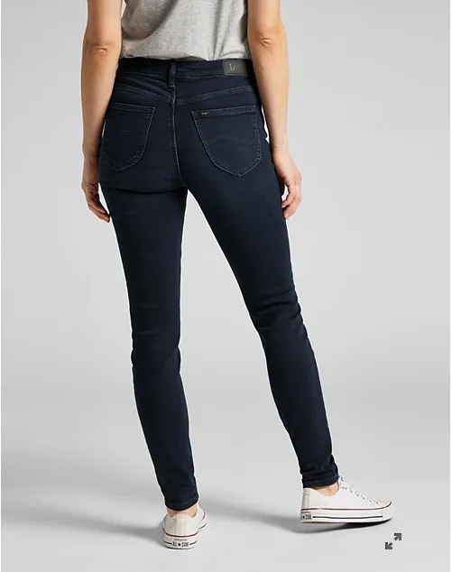 Lee Pantalone Jeans Scarlett High Skinny High Waist L626PHQS worn ebony Wear It All Casual Comfort