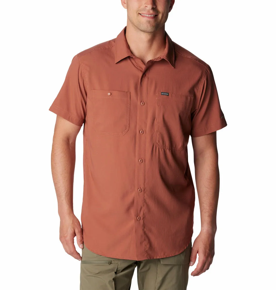 Columbia Men Brown Silver Ridge Utility Lite Short Sleeve (Sun Protection) WindResistantWeave