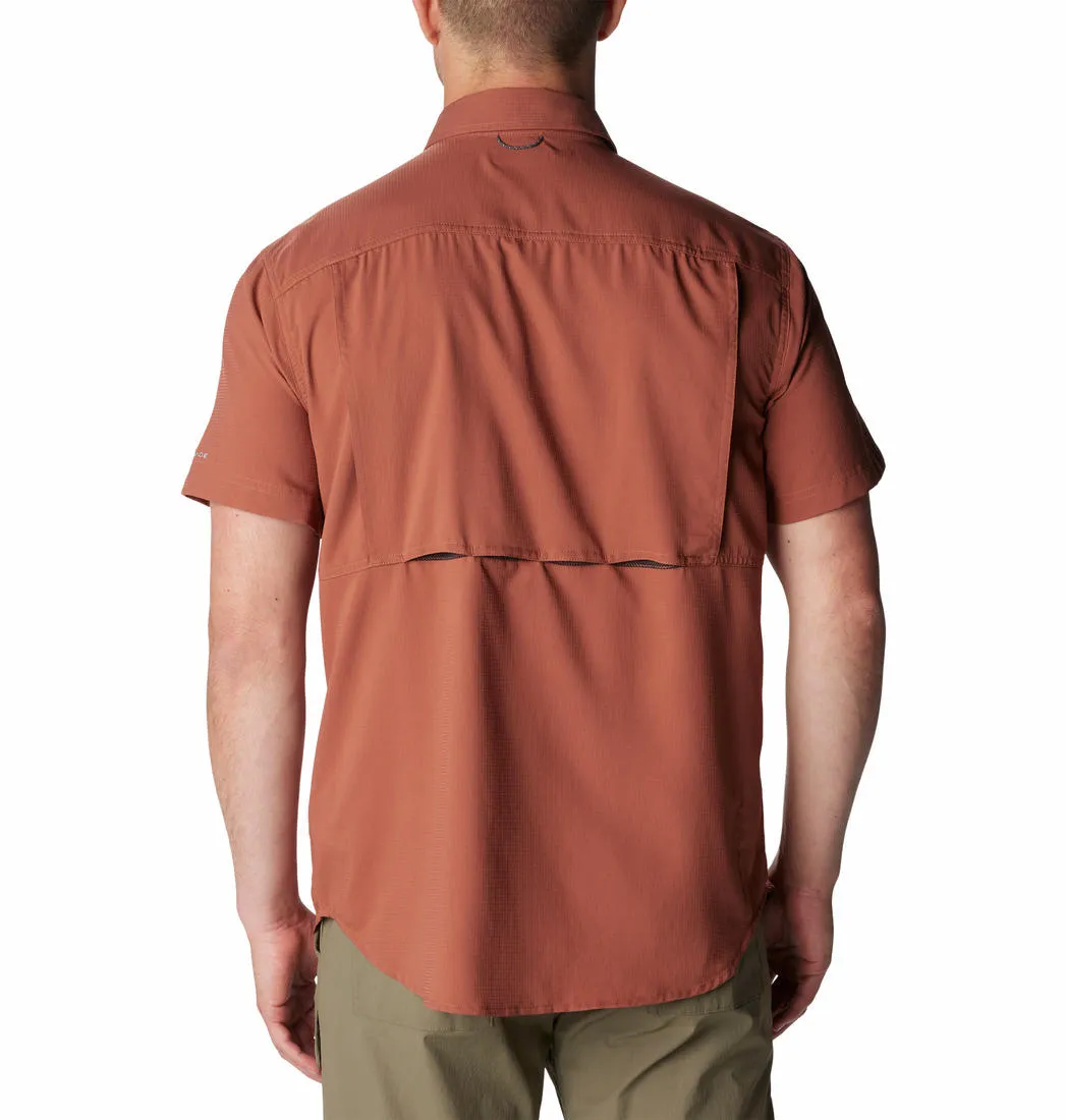 Casual Fit Columbia Men Brown Silver Ridge Utility Lite Short Sleeve (Sun Protection)