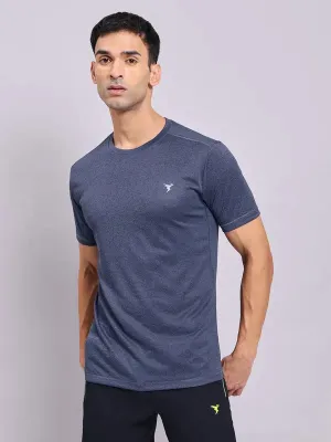 Men Solid Slim Fit Crew Neck T-shirt with DOUBLE COOL Breathable Performance Fit
