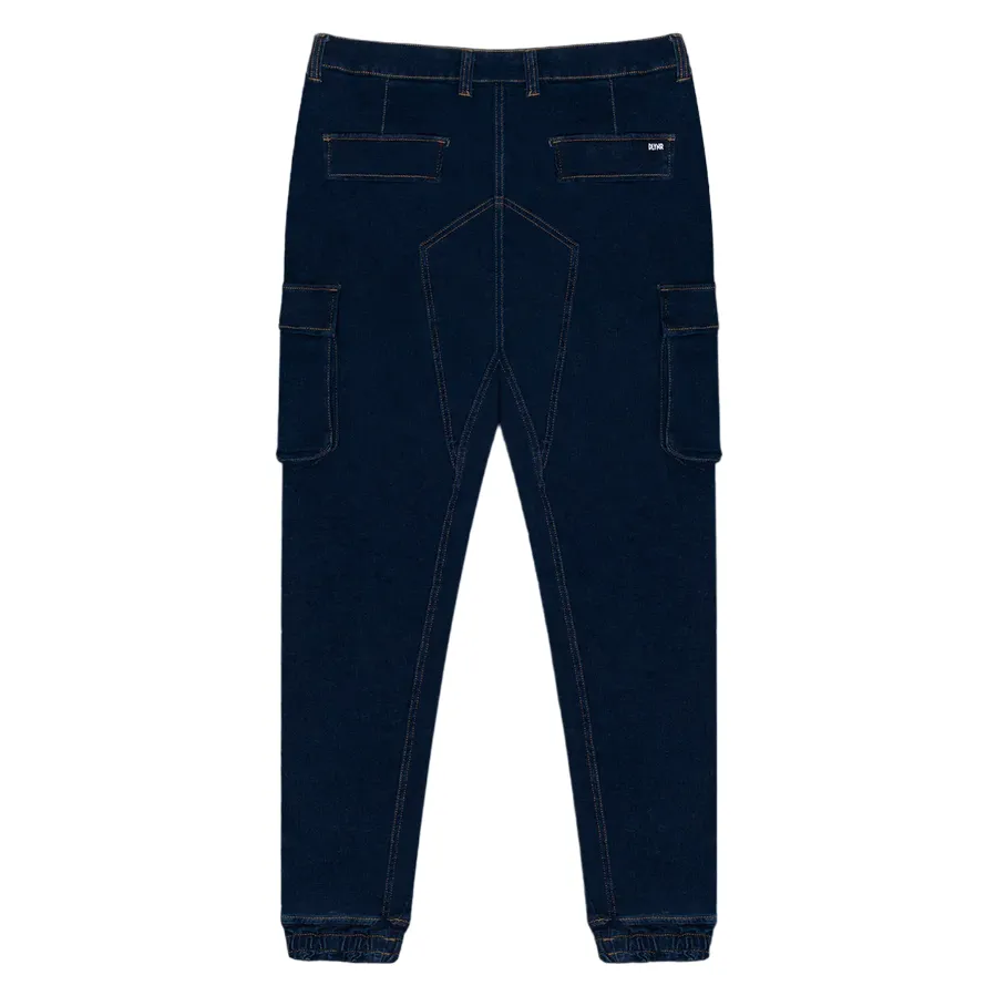 Dolly Noire Pantalone Denim Cargo Long pa903-pd-01 blu Luxury Textured Athlete Fit