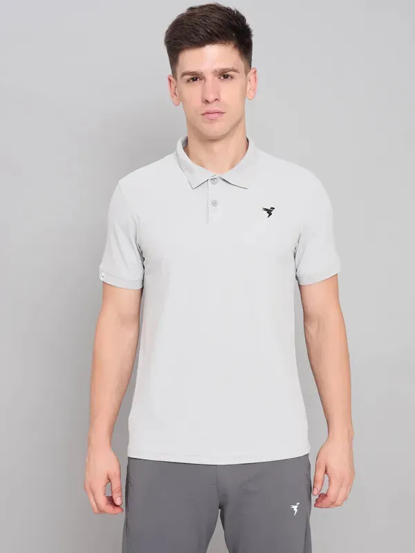 Men Solid Slim Fit Polo T-shirt with MATPIQ Weekend Vibes
