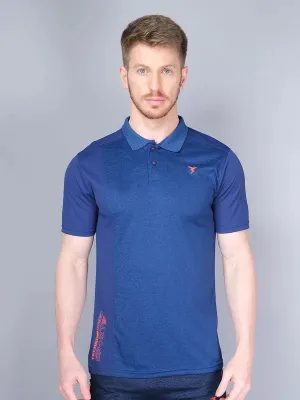 Weekend Wearable Men Melange Slim Fit Polo T-shirt with DOUBLE COOL