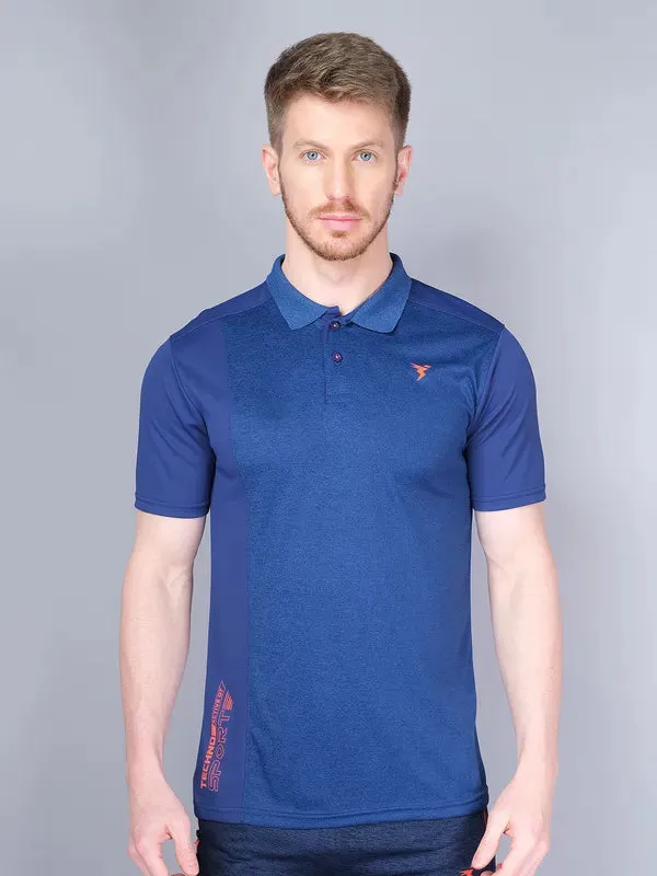 Weekend Wearable Men Melange Slim Fit Polo T-shirt with DOUBLE COOL